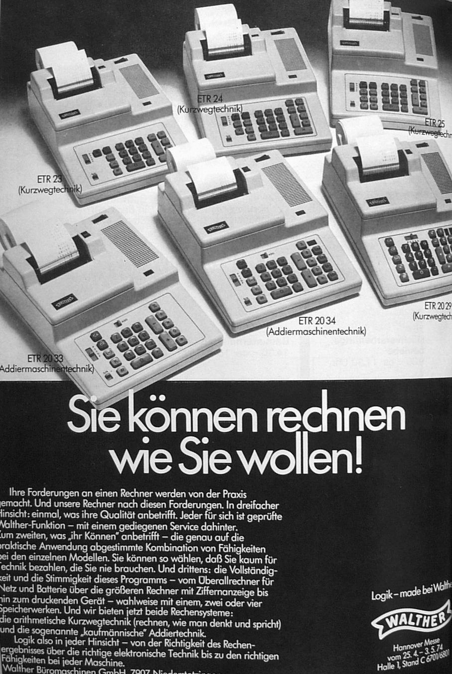 Anzeige aus Bürotechnik 1974