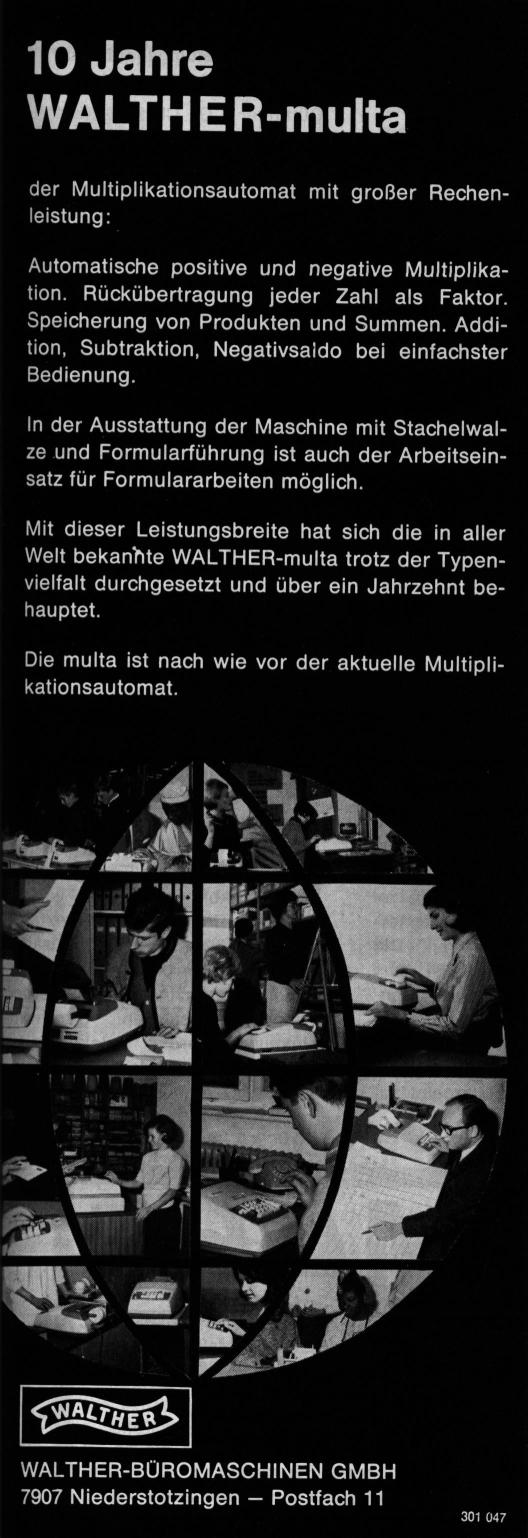 Anzeige aus Bürotechnik und Automation 1968