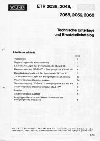 ETR 2038 / ETR 2048 / ETR 2058 / ETR 2059 / ETR 2068 Technische Unterlage