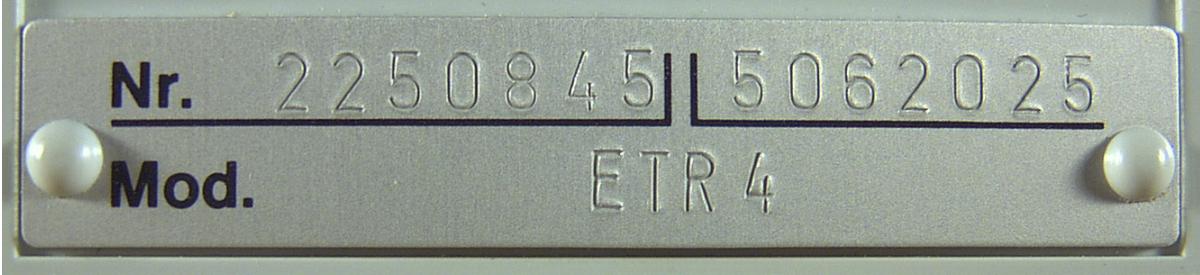 Walther ETR 4-2250845, Typenschild